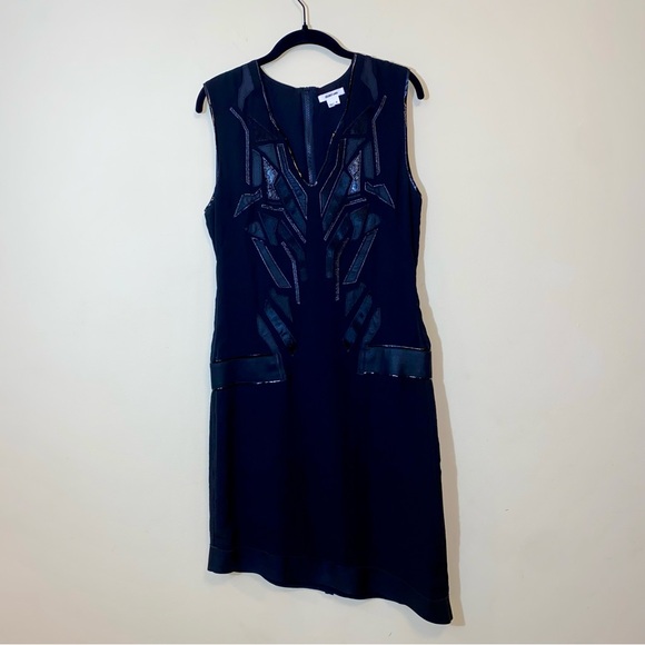 Helmut Lang Calf Fur and Goat Leather Black Dress 6 - Picture 2 of 10